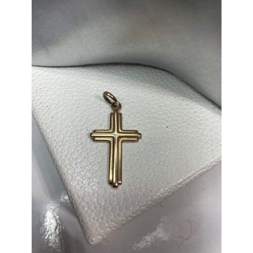 14k solid gold cross pendant